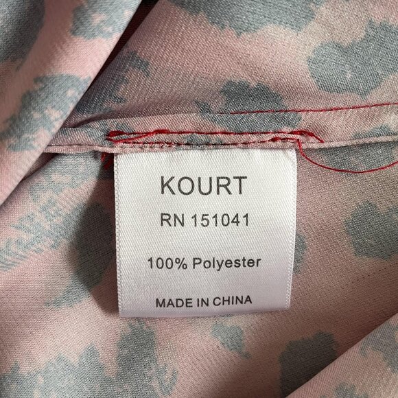 Kourt Skirt Womens Medium Red Black Leopard Animal Print Pull On Midi Slip Satin - Picture 6 of 9